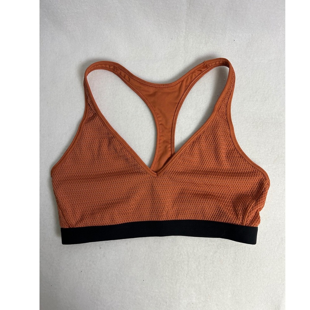 Athleisure Victoria Sport Womens Medium Burnt Orange Textured Racerback Bralette